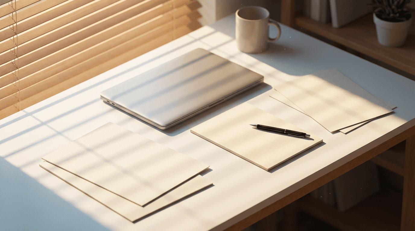 Clean workspace with an AI chat interface on screen